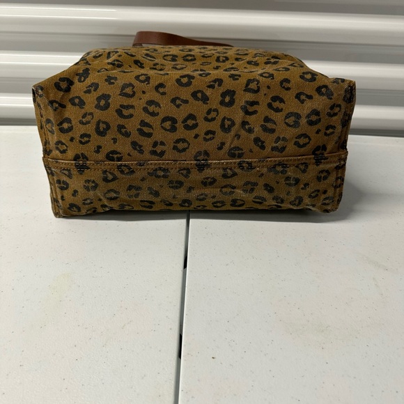 Brown and black leopard canvas tote - Picture 3 of 5